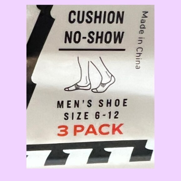 3 pk‎ No Show Men's Socks Sz 6-12 - Picture 3 of 3